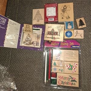New and used Christmas Rubber Stamp Collection